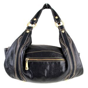 Steven by Steve Madden BLACK GENUINE LEATHER TOTE SHOULDER BAG HANDBAG PURSE